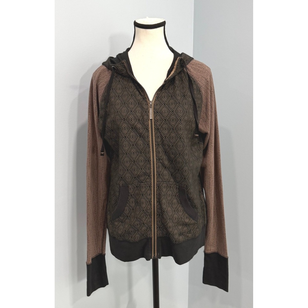 Marmot Callie Womens Full Zip Hoodie Geometric Diamond Print Size Large